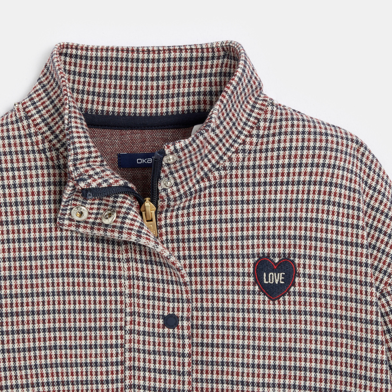 Blouson à carreaux écusson 