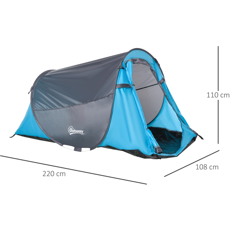 Outsunny Campingzelt für 1-2 Personen blau, grau