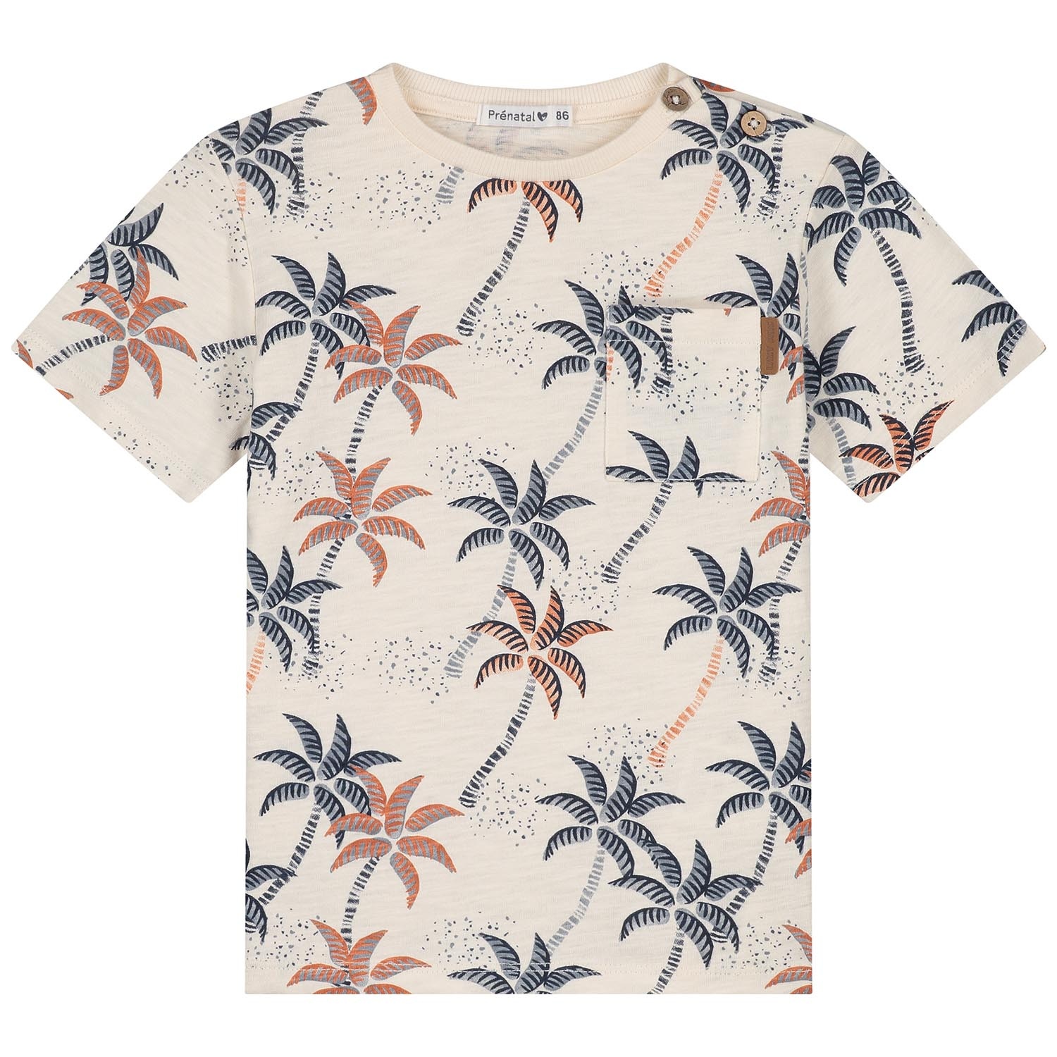 Prénatal peuter T-shirt korte mouwen all over print wit