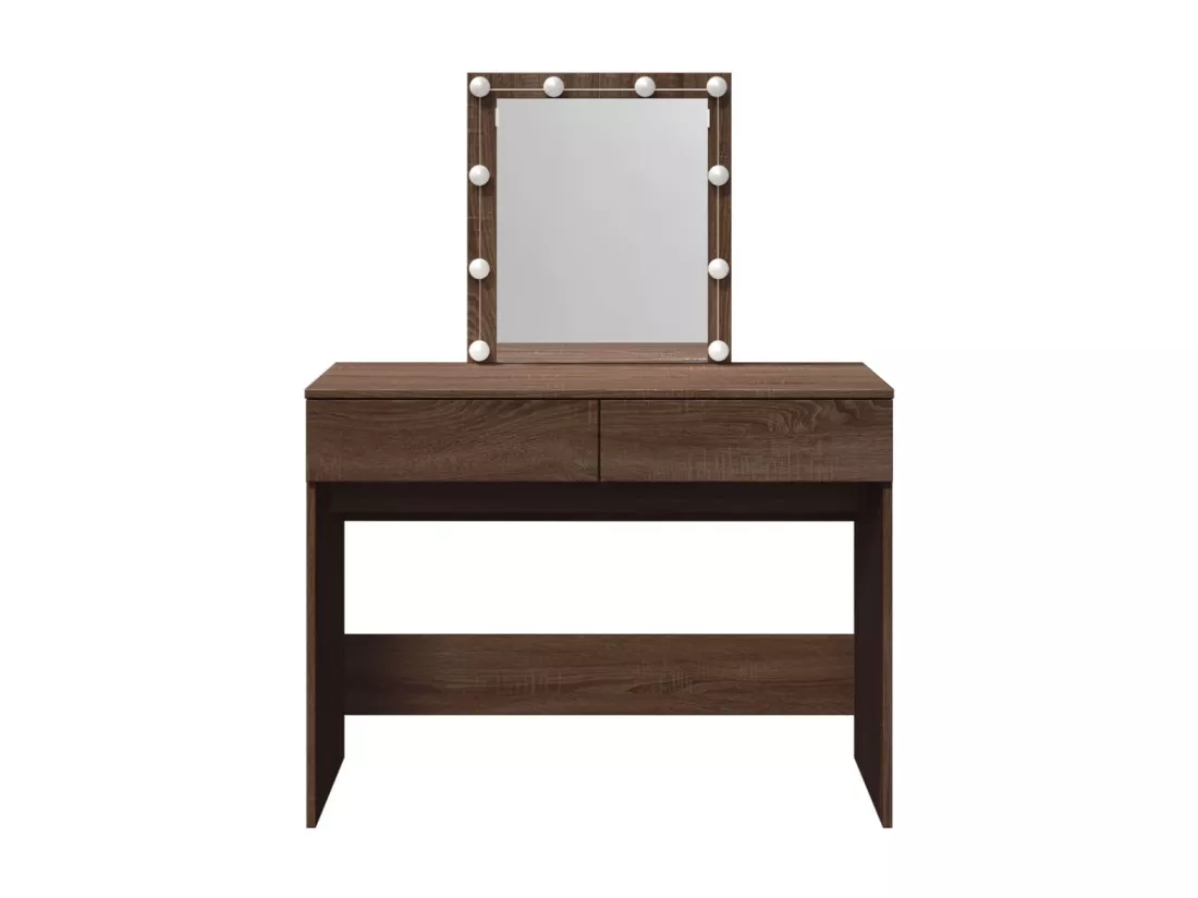 Coiffeuse avec LED chêne marron 100x40x130 cm