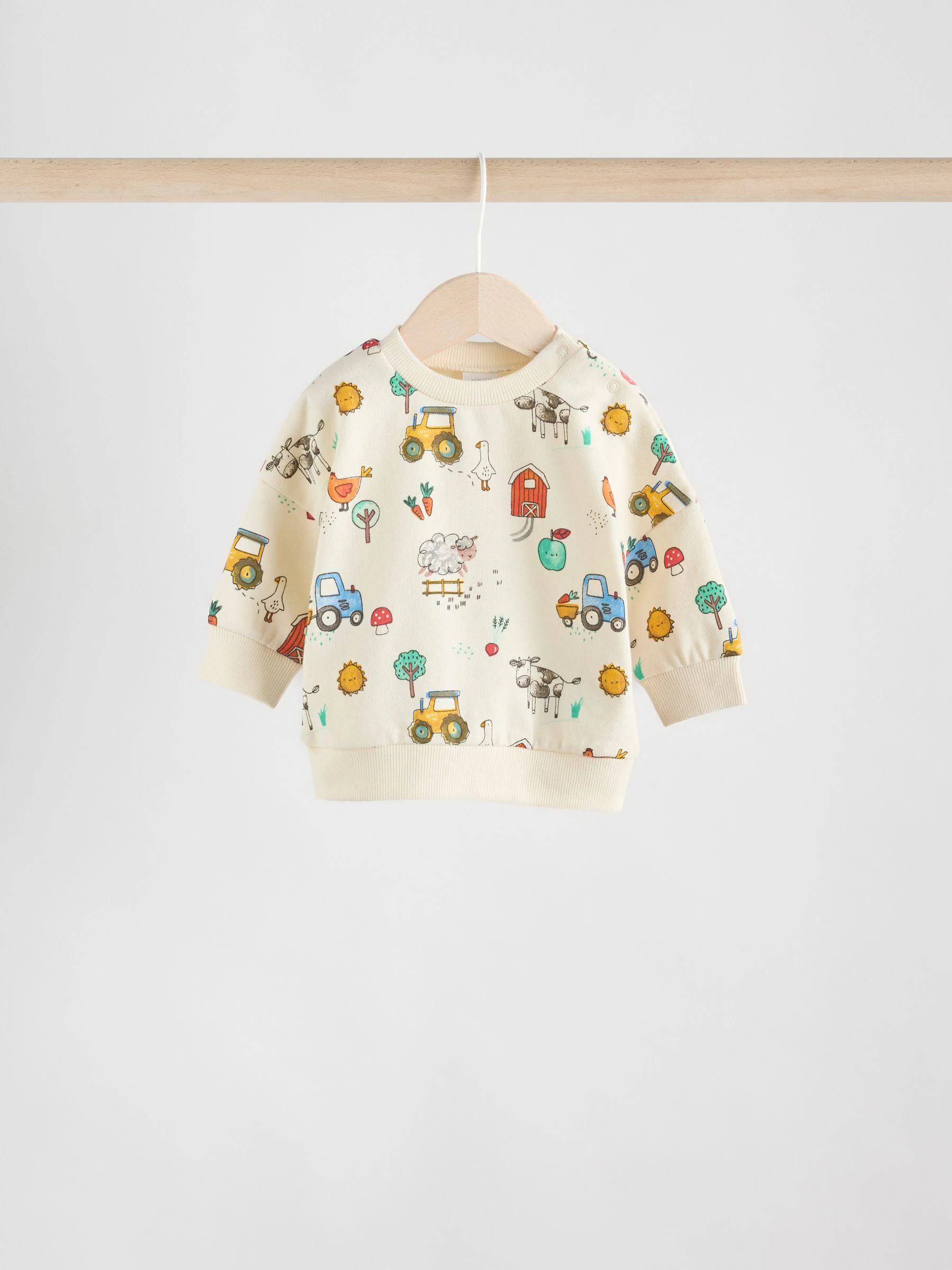 Felgekleurd met boerderijprint - Baby Sweatshirt en Joggingbroeken Set 6 stuks (0mnd-3jaar)
