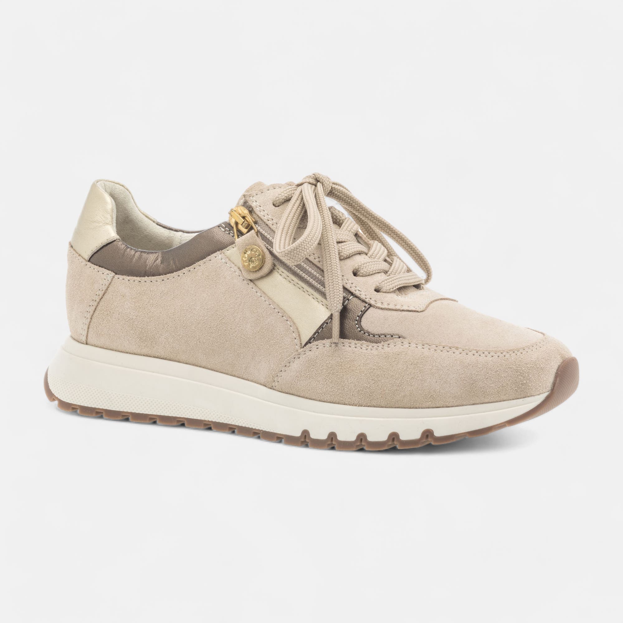 Baskets basses Femme en cuir beige
