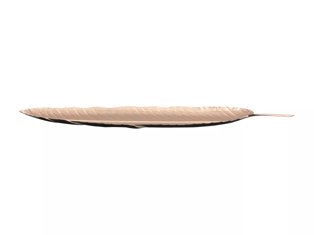 Porte objet en métal cuivré en forme de feuille 18x2x55 cm