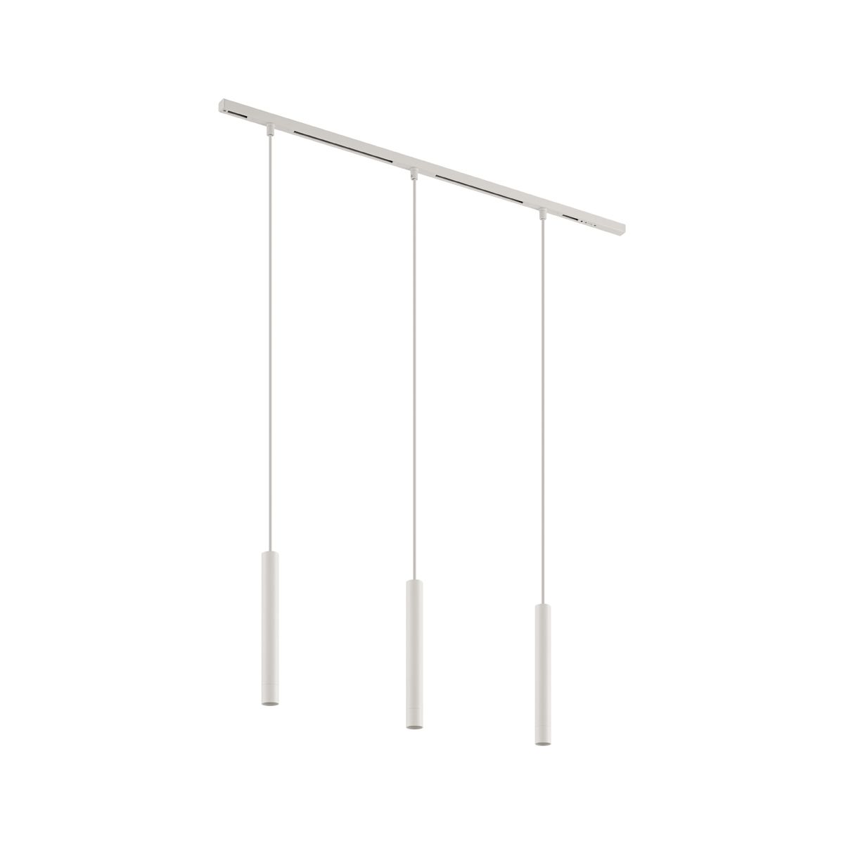 Modern railsysteem met 3 hanglampen wit 1-fase - Slimline Keno