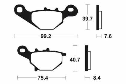 Plaquettes de freins Tecnium Scooter organique - ME202