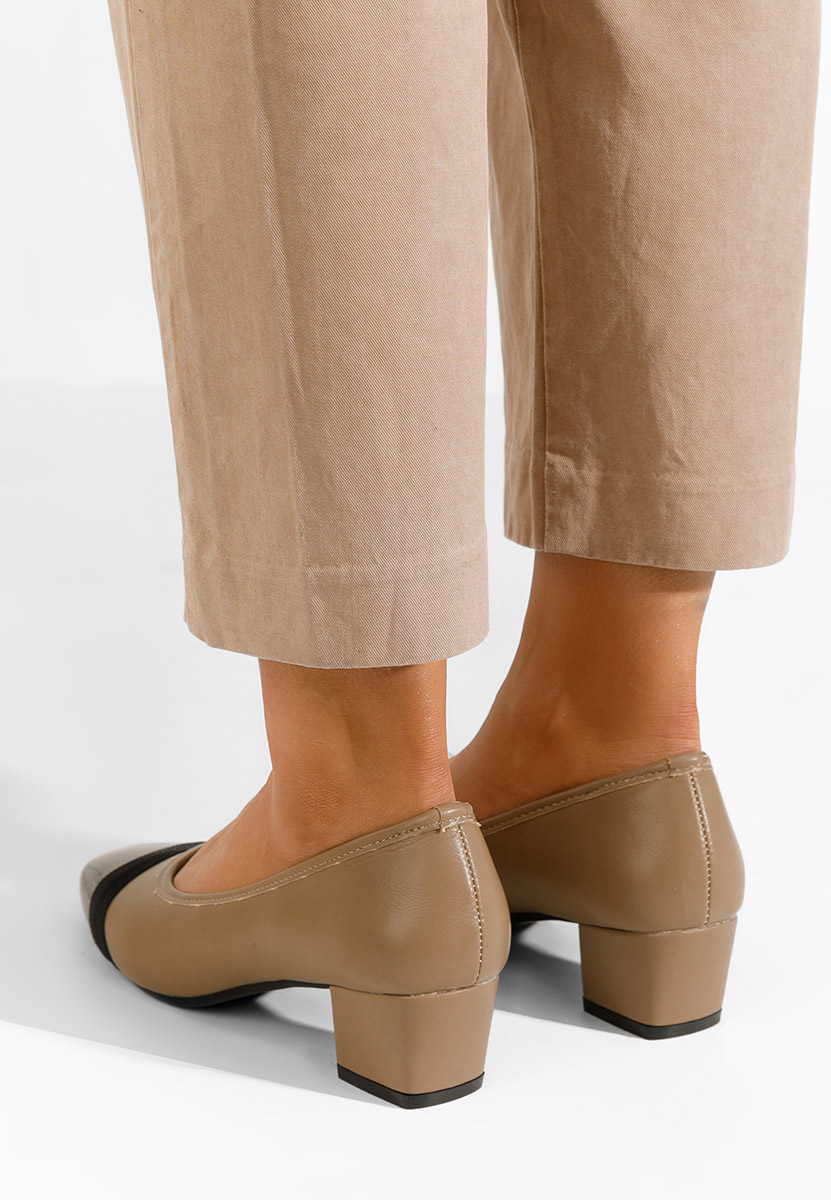 Chaussures à petit talon kaki Selea