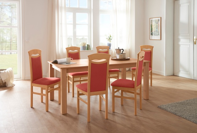 Home affaire Essgruppe »Luisa + Franz Set« Set, 7tlg, 7 Stk. tlg. Buche Massivholz