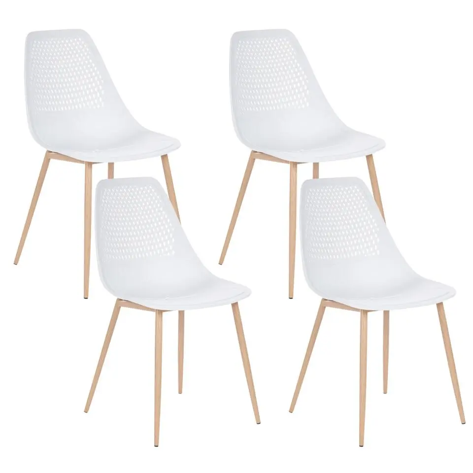 HAZELTON - Set van 4 stoelen - Wit - Synthetisch materiaal