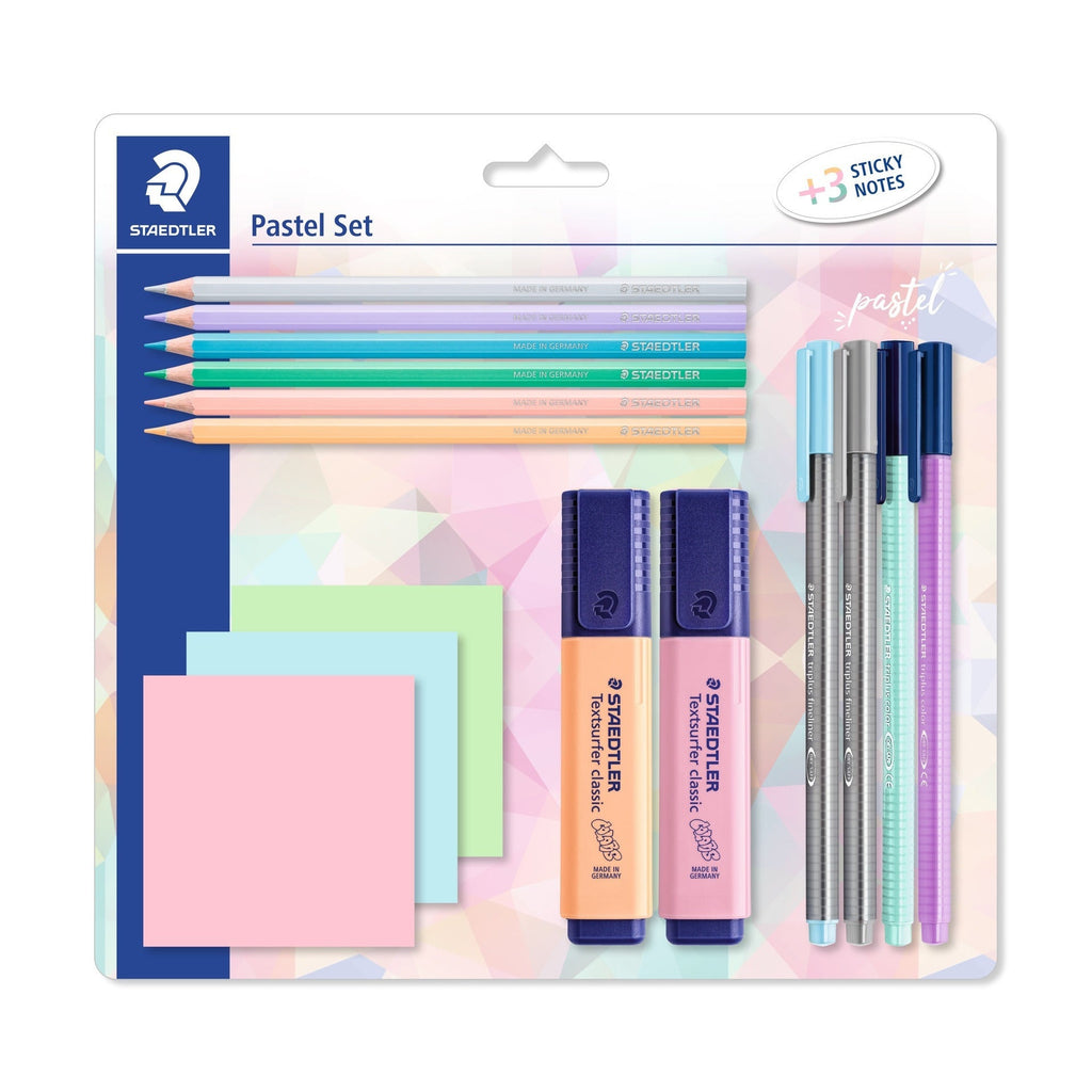 Conjunto Escrita Pastel e Bloco de Notas