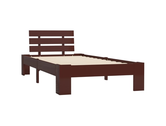 VIDAXL - Sommier  90 x 200 Cadre de lit marron foncé bois de pin massif 90 x 200 cm