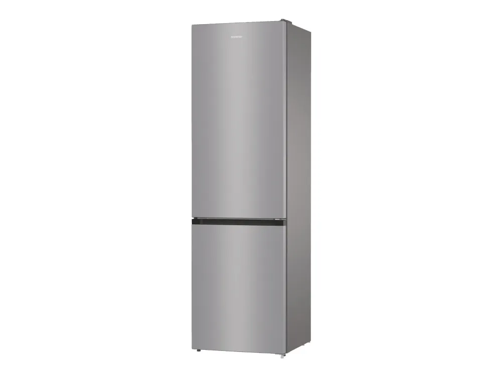 Gorenje NRK6202ES4 - Køleskab/fryser - bund-fryser - bredde: 60 cm - dybde: 59.2 cm - højde: 200 cm - 331 liter - Klasse E - struktureret grå metallisk