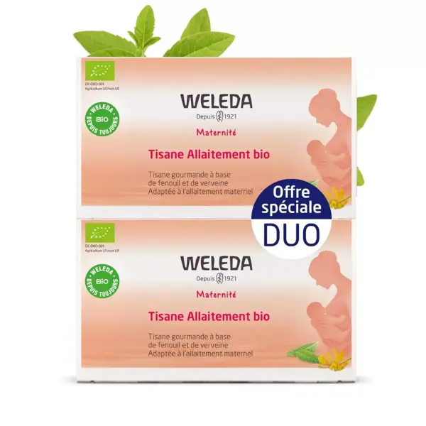 Weleda Maternité Tisane Allaitement Fenouil Verveine Bio Lot de 2 x 20 sachets