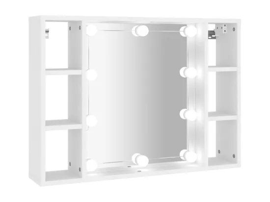 Armoire à miroir avec LED Blanc 76x15x55 cm