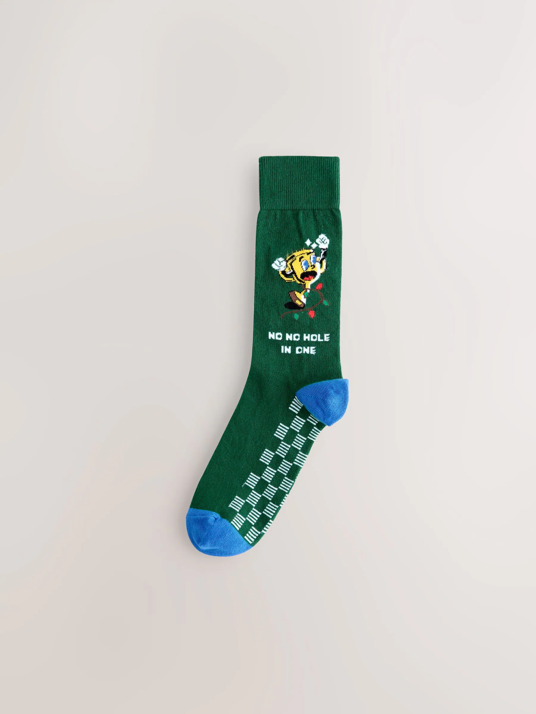 Blauw/groen/rood golf novelty - 5 pack sokken met kerstpatroon