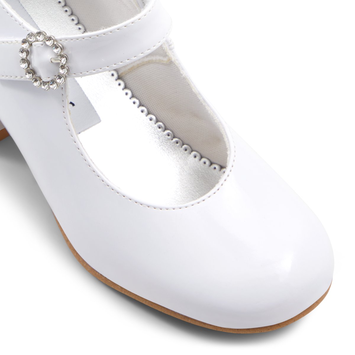 RACHEL-Francine-jg-Mary Jane Ballerine - Talon bloc - Blanc