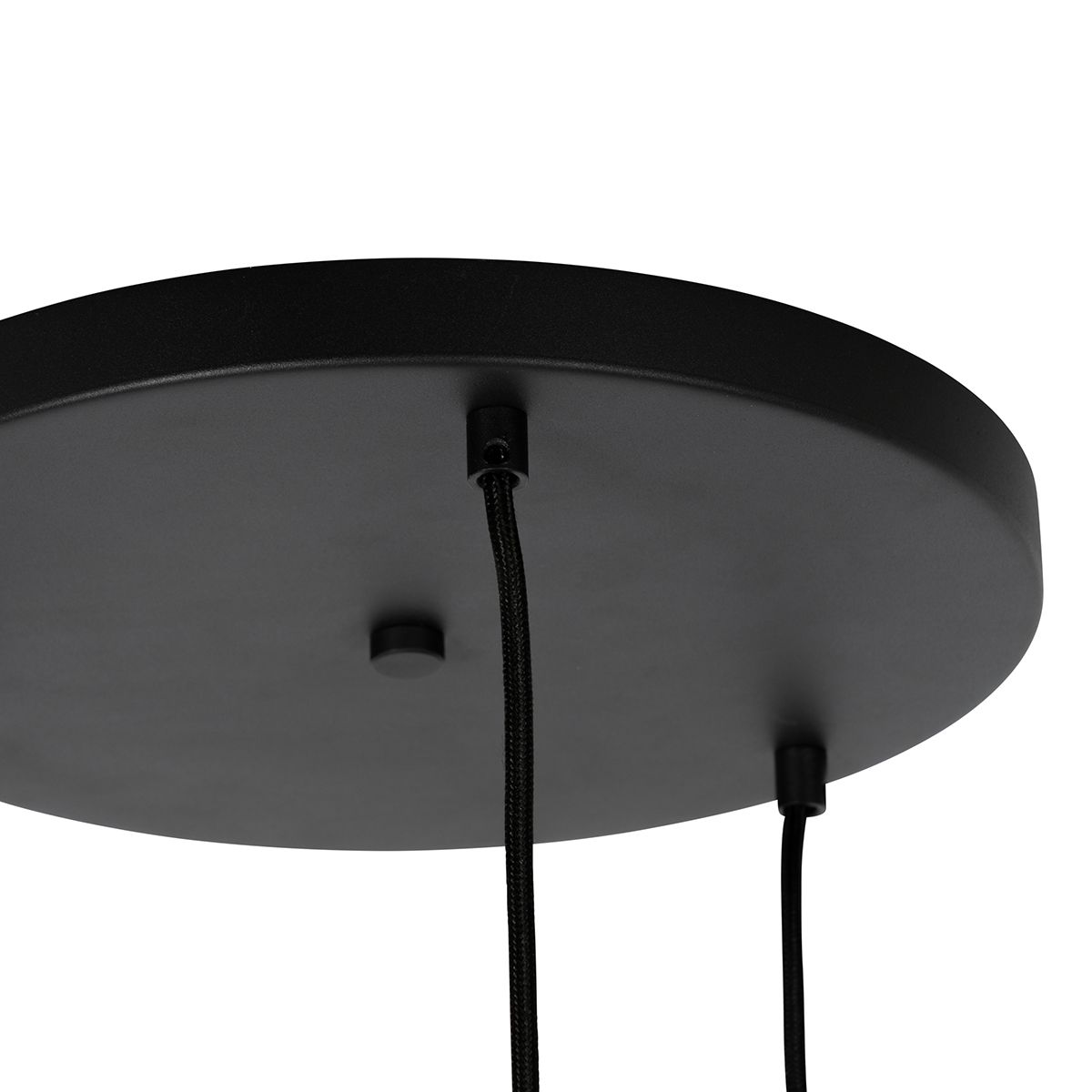 Retro hanglamp zwart met helder glas rond 3-lichts - Eclipse