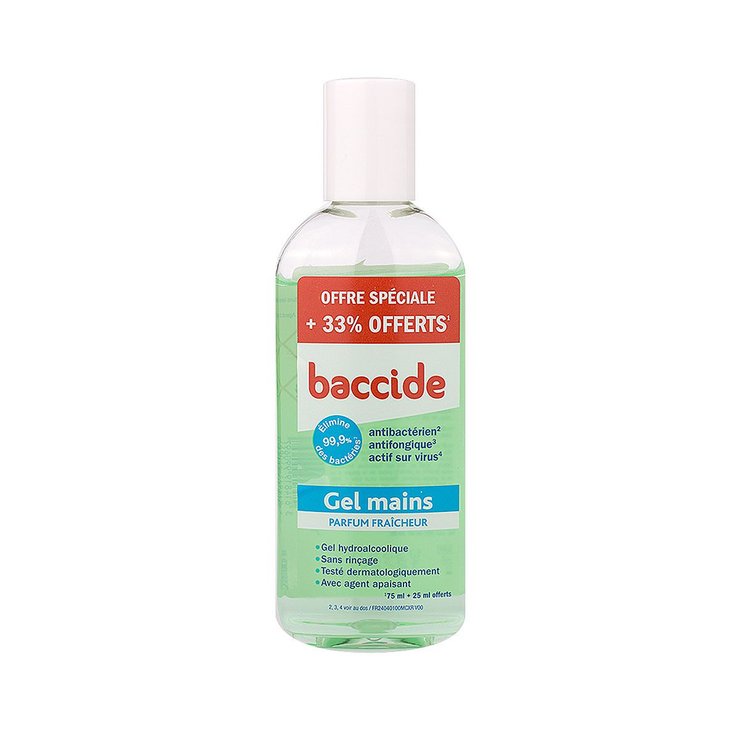 Gel hydroalcoolique mains fraîcheur 75ml + 33% offerts