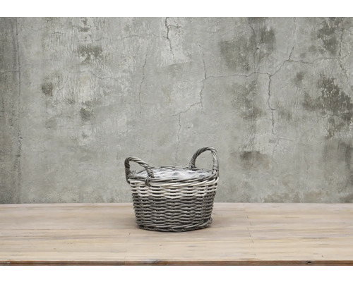 Polyrotan plantenmand Ø 30 cm H 18 cm bruin