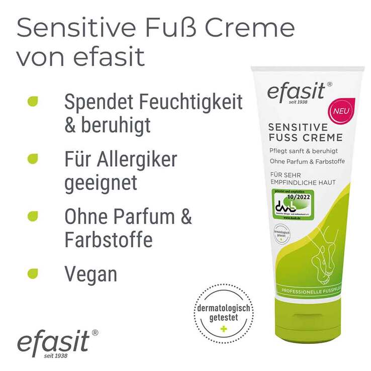 Efasit Sensitive Fußcreme, 75 ml