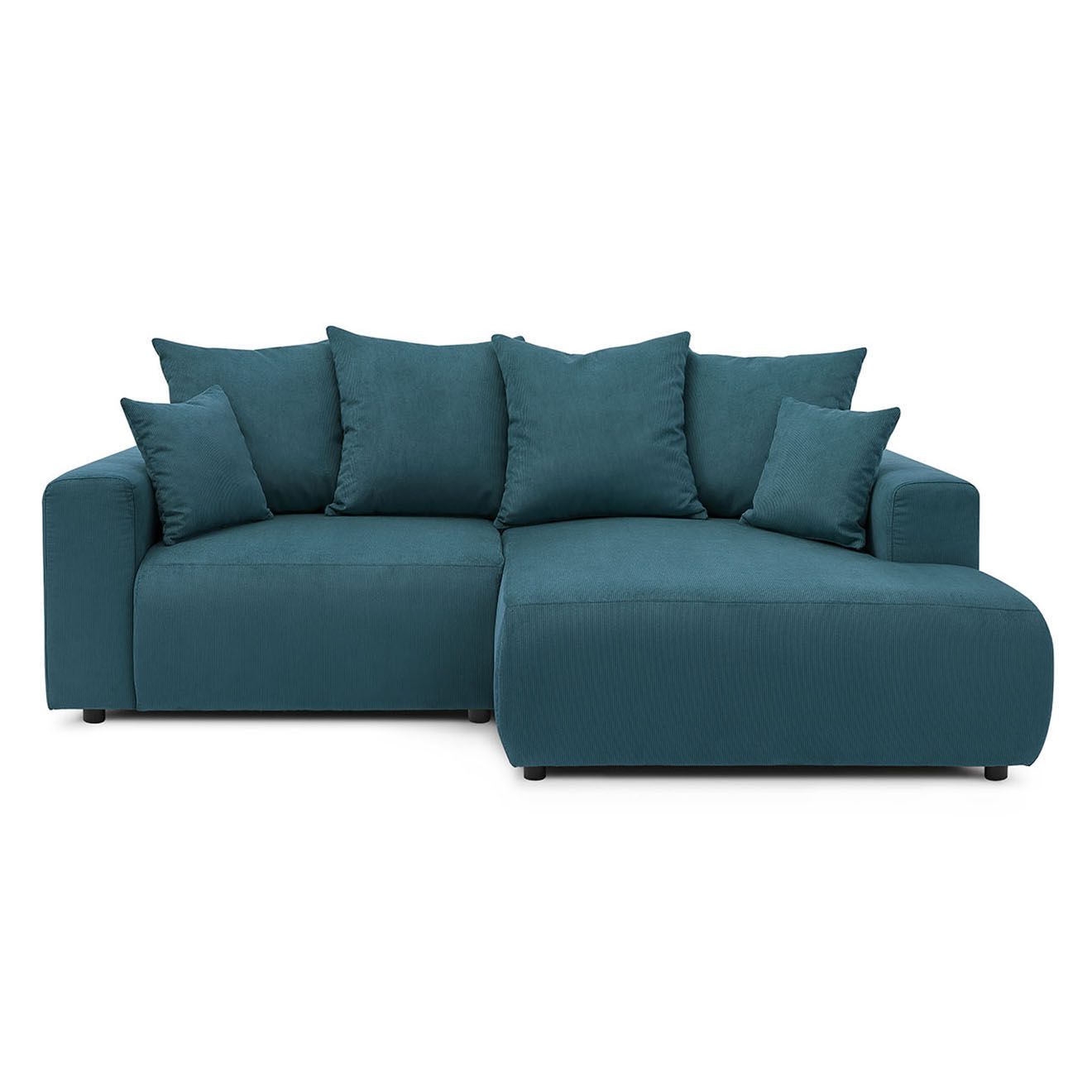 Bobochic Canapé d'angle fixe droit Enjoy bleu foncé - 237x147x95 cm