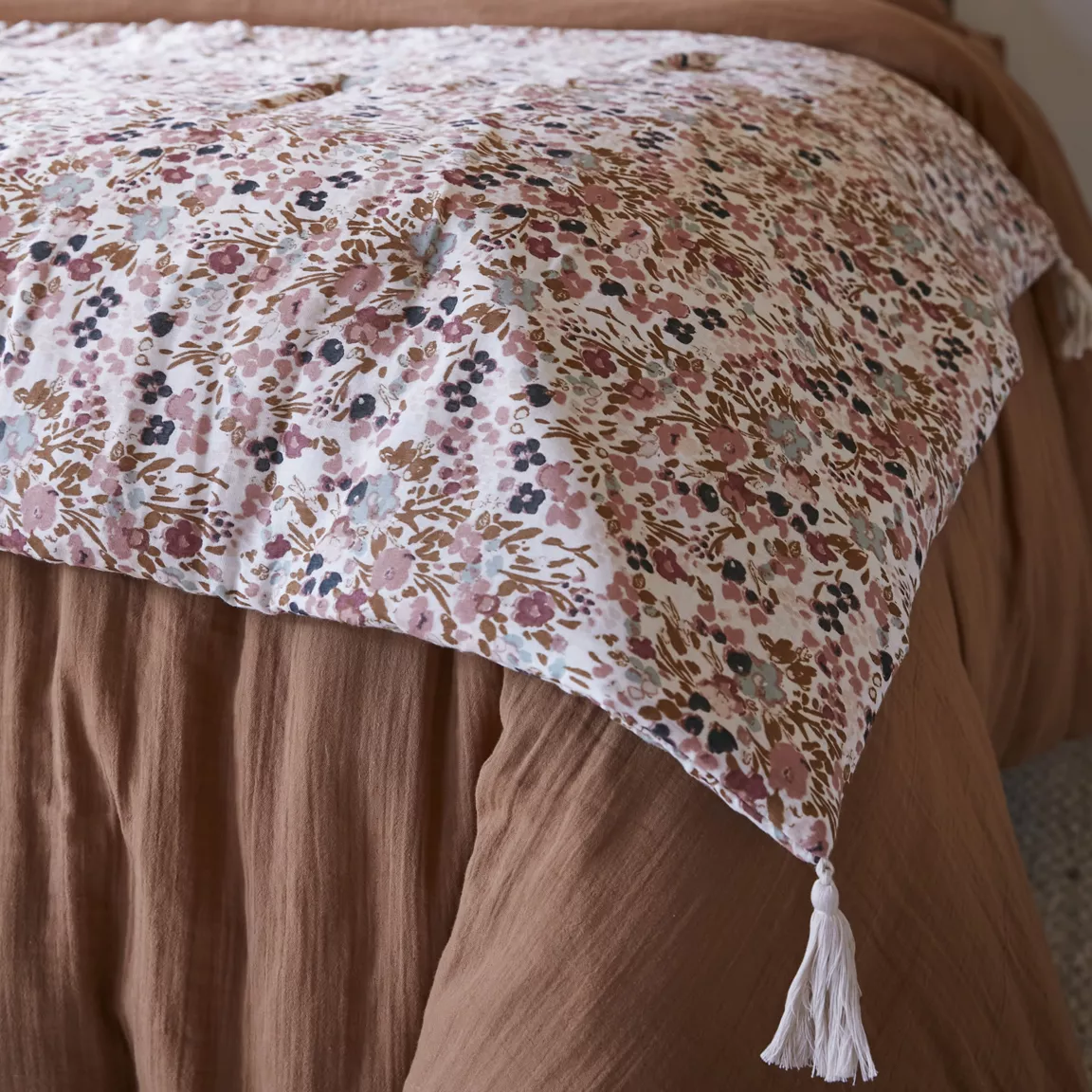 Edredon gaze de coton (90 x 200 cm) Constance Beige pampa