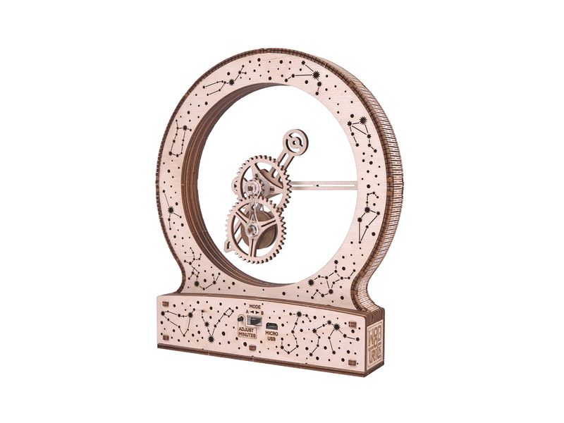 WoodTrick Bausatz Kinetic Clock: Zodiac Batteriebetriebene Uhr 3D Bausatz aus Holz