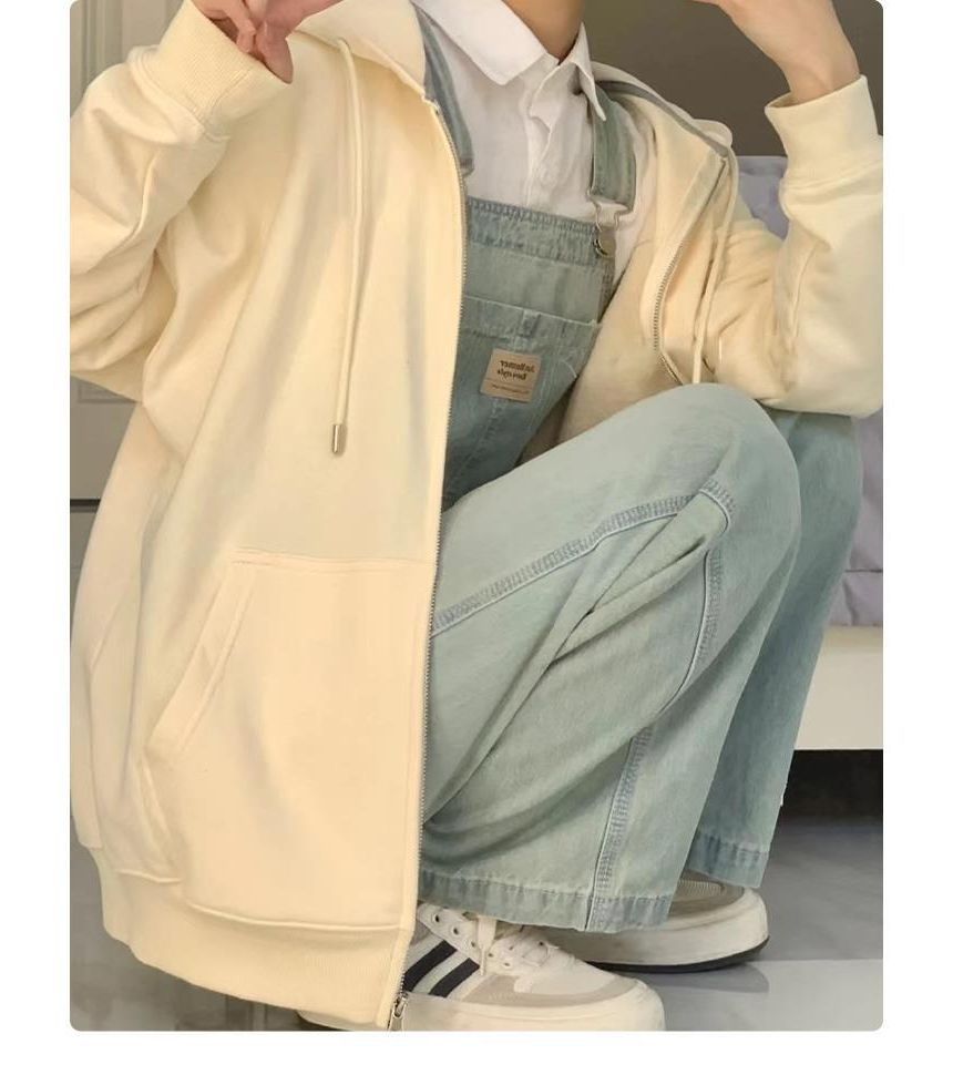 Hevnir - Effen oversized hoodie met rits