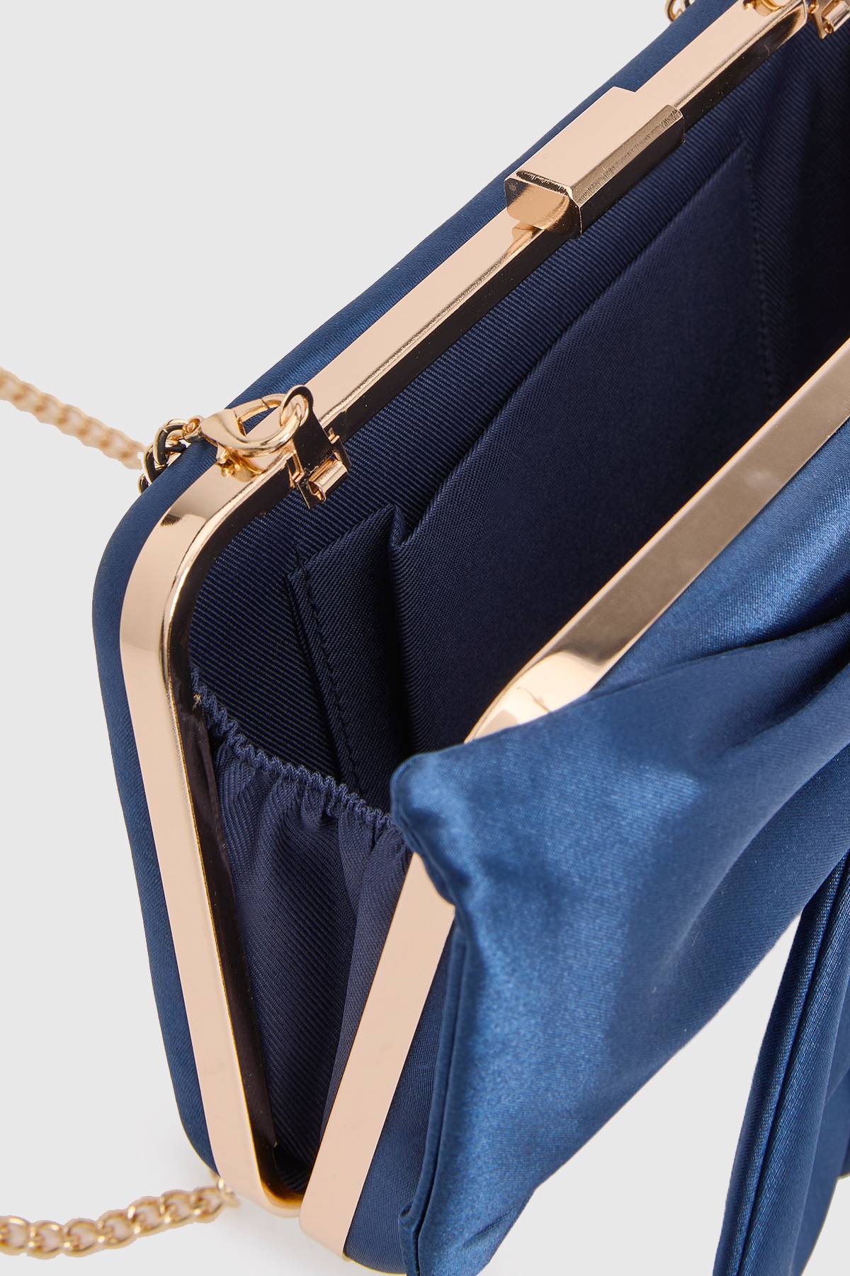 Oasis Pochette En Satin Azalée Avec Nœud Décoratif