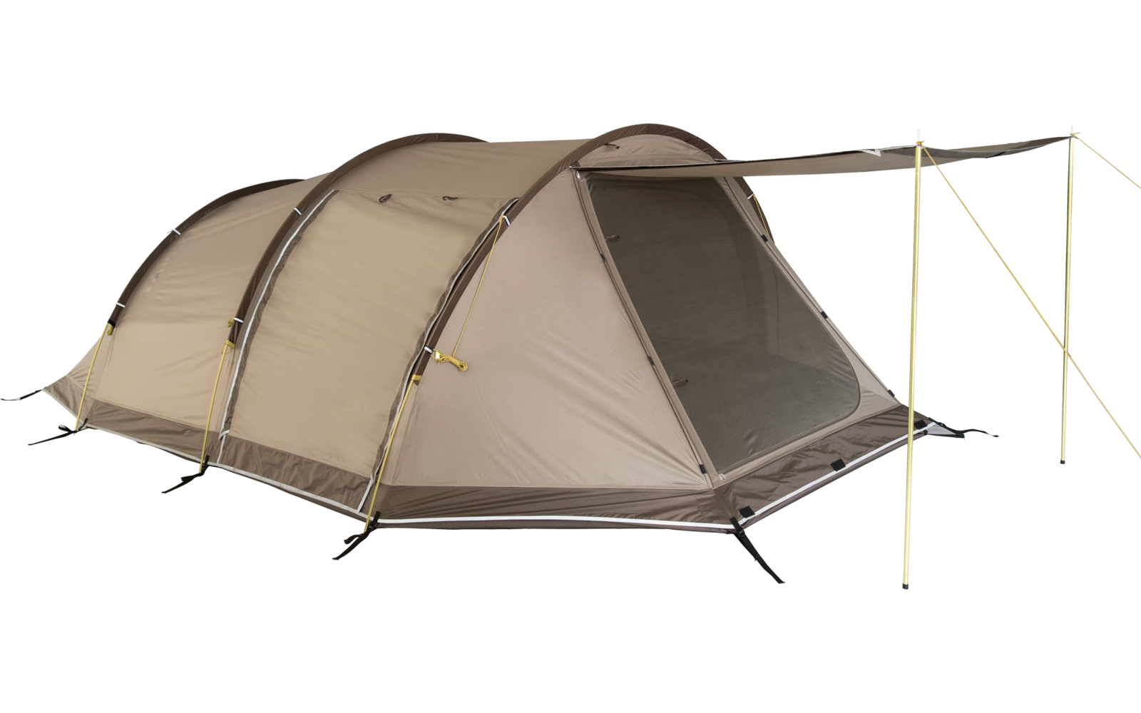 Tambu Durdanta Komfort Trekking Tunnelzelt braun für 4 Personen