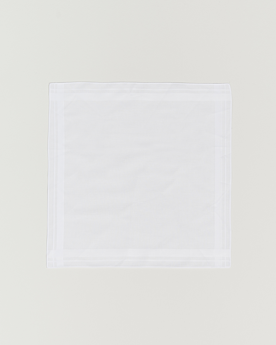 Amanda Christensen Cotton Pocket Square White