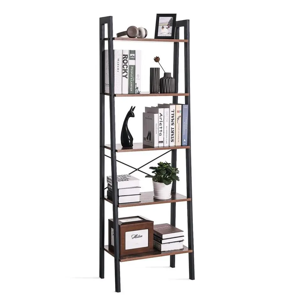 Bobbel Home - Vintage - Kast Met 5 Planken - Zwart/Bruin