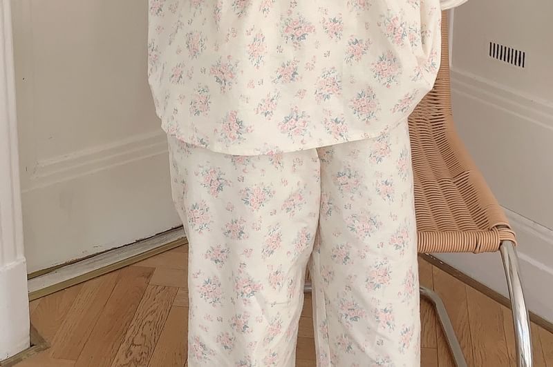 Tanee - Pyjamatop / Broek / Jurk / Set met bloemenprint