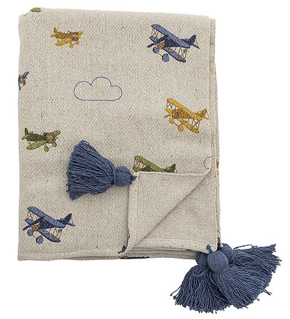 Bloomingville Mini Decke - 160x130 cm - Plane Tagesdecke - Natur