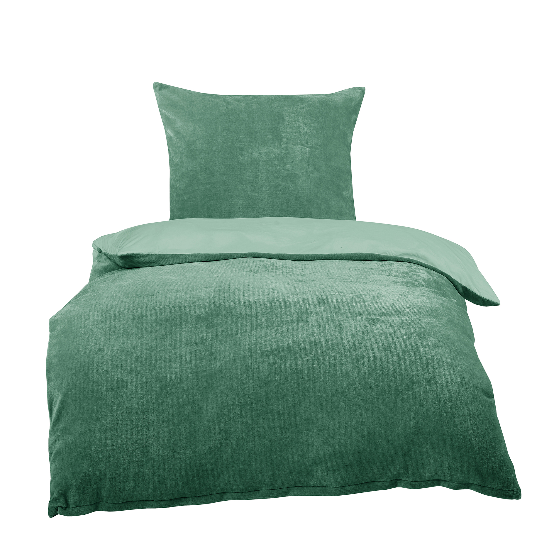4-Jahreszeiten Microfaser-Bettwäsche - jade - 135x200 cm