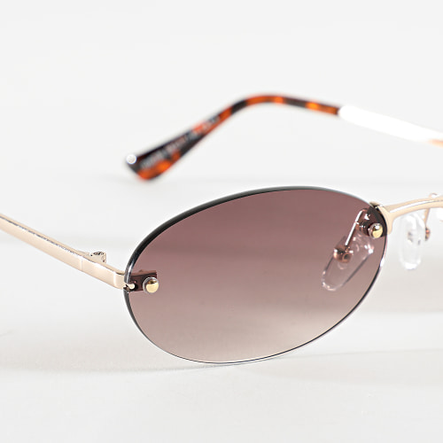 Lunettes De Soleil Doré Marron Dégradé