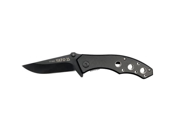 Yato YT-76051, Klappkniv med lås, Camper/scout, Drop punkt, Rustfritt stål, Aluminium, Rustfritt stål, Sort