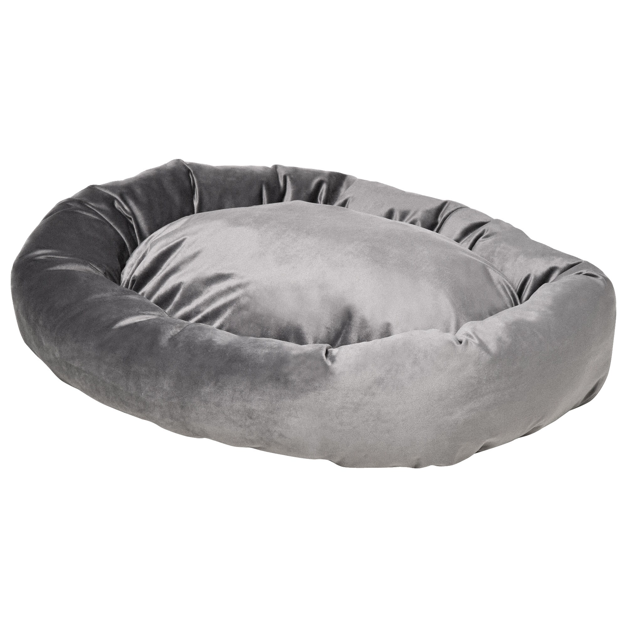 PawHut Haustierbett mit Samtoptik grau 81,5L x 58B x 18H cm