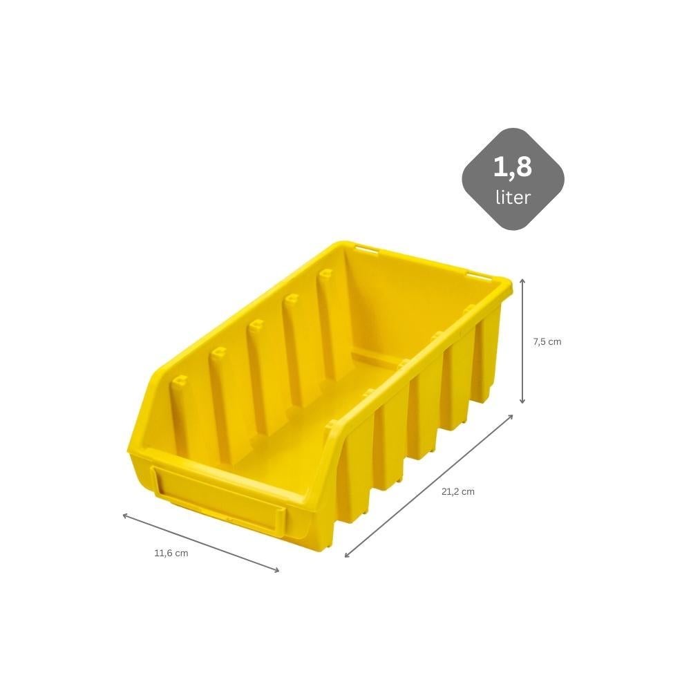 PROREGAL Super Saver Set 5x Opbergdoos 2L HxBxD 7,5 x 11,6 x 21,2 cm Polypropyleen Geel