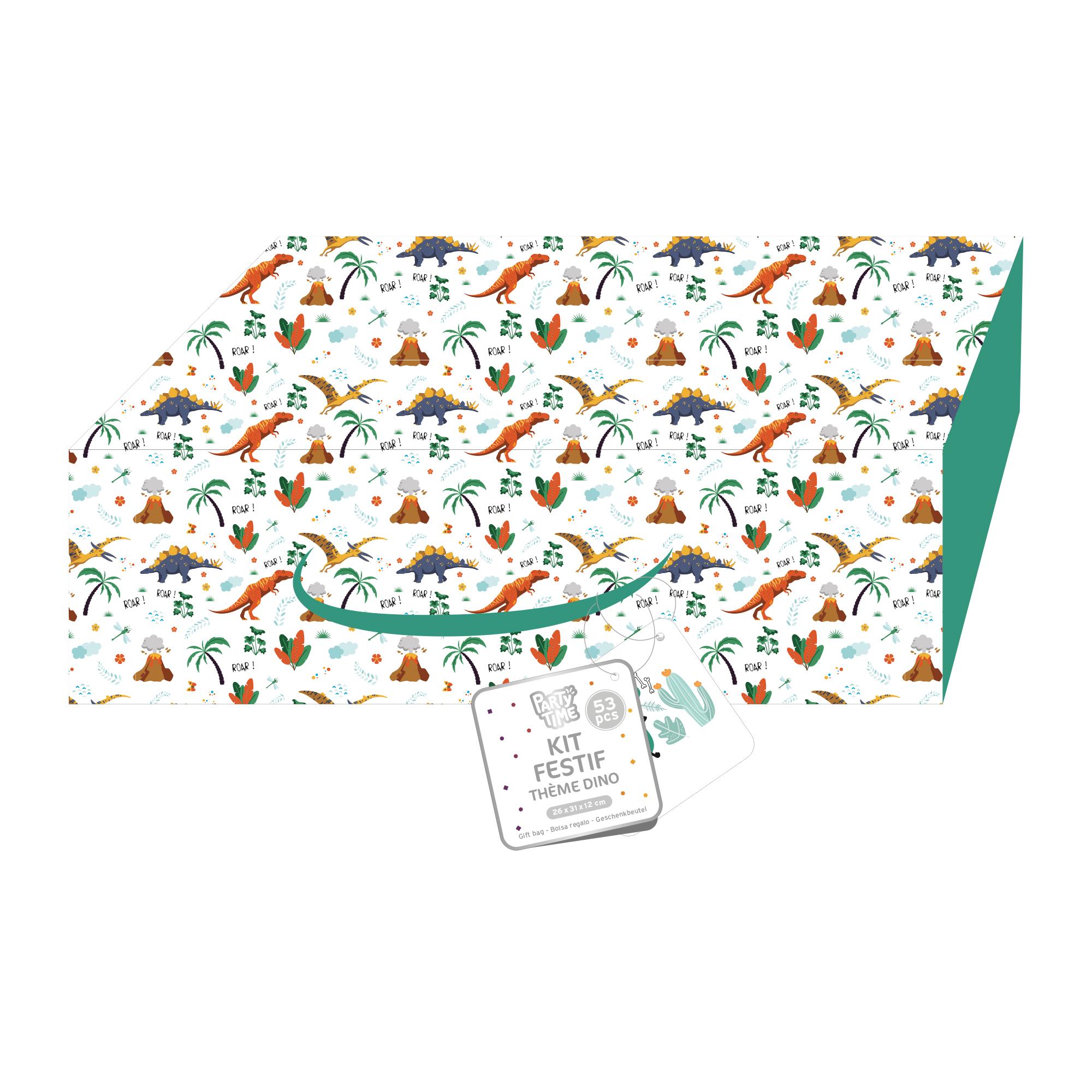 BOITE ANNIVERSAIRE DINOSAURE 53 PIECES