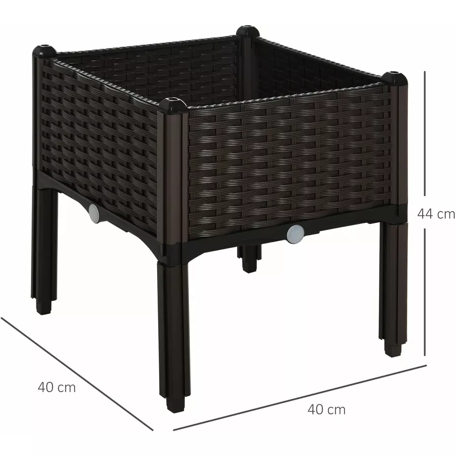 Outsunny Hochbeet in Rattan-Optik dunkelbraun
