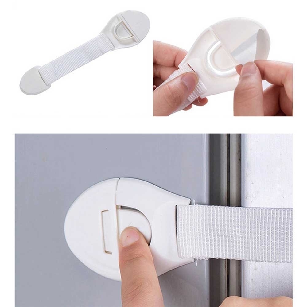 (10er Set) Universal Baby Kindersicherung Selbstklebende Schutzvorrichtung für Türe / Schubladen / Schrank