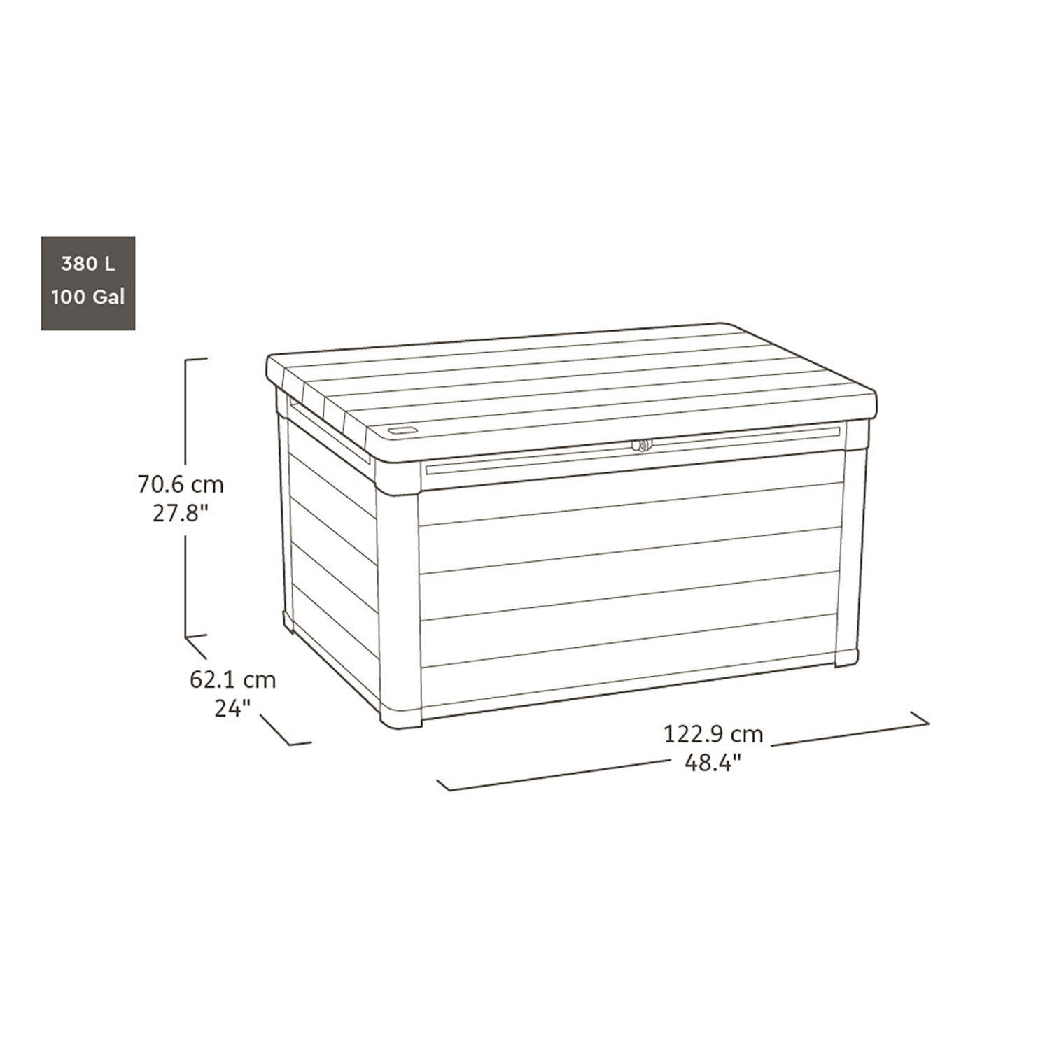 Keter Aufbewahrungsbox Ashwood 380 L