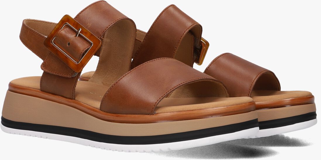 bruine gabor platte sandalen 744