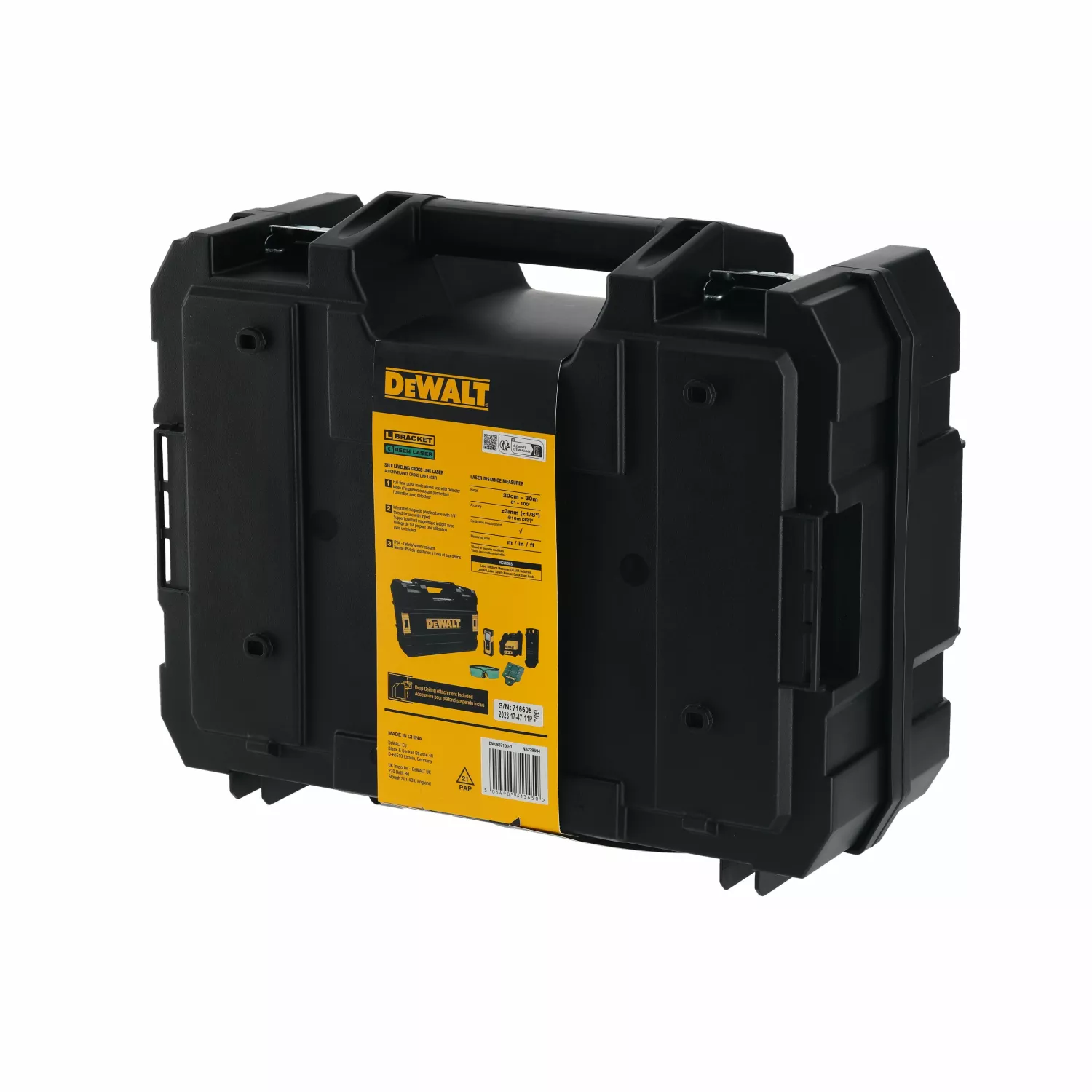 DeWALT DW0887100 Kruislijnlaser set incl. afstandsmeter in koffer - Groen - 2x 15m - IP40