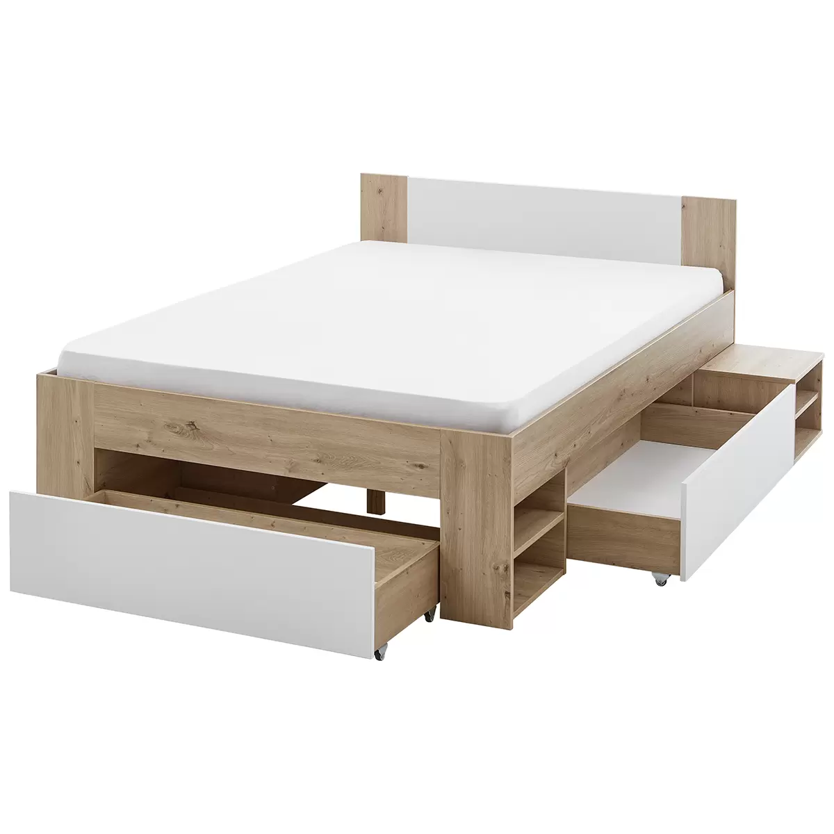 Bett Azurro 2 140x200 Artisan Eiche,weiss