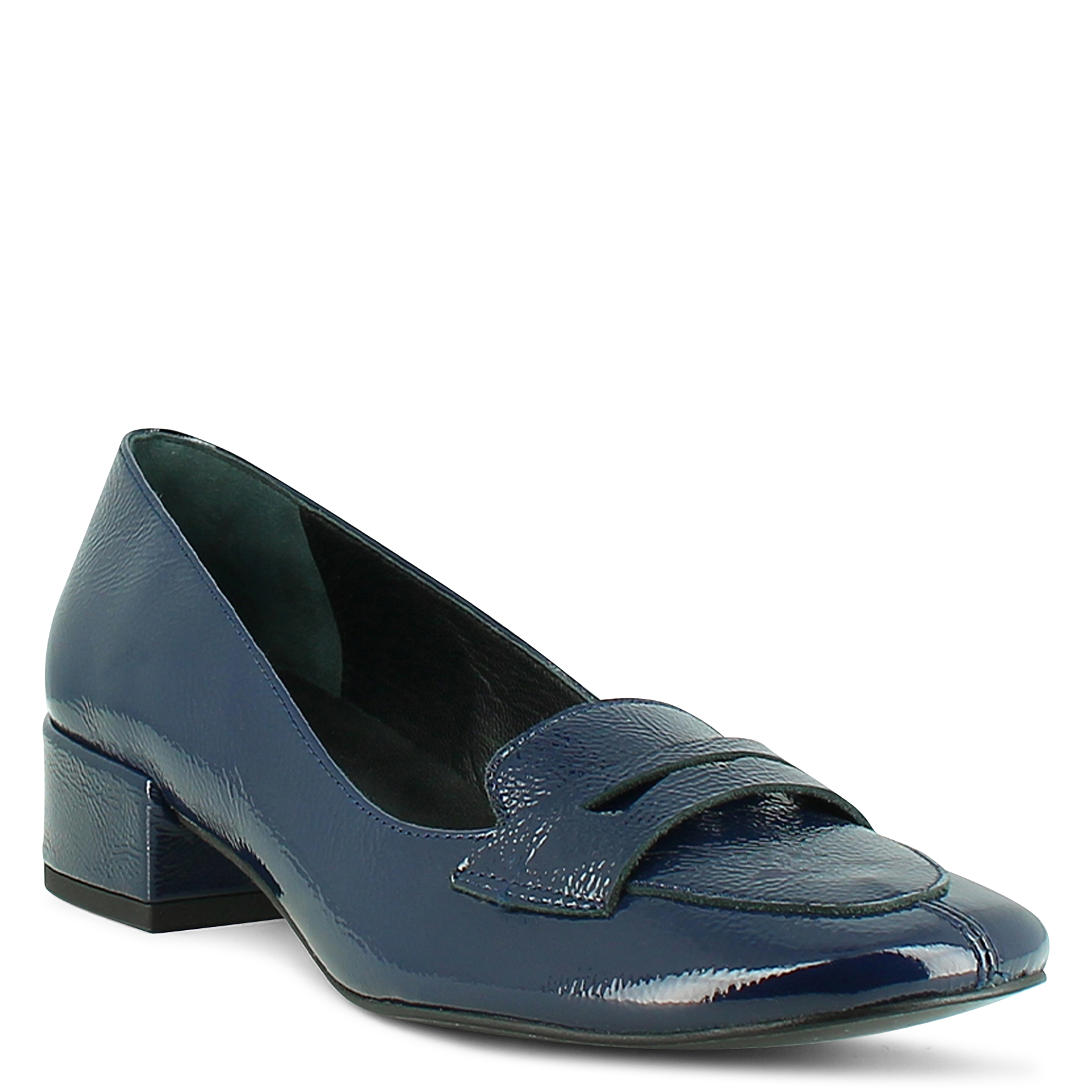 BERNIE - Mocassins à talons en cuir | Bleu