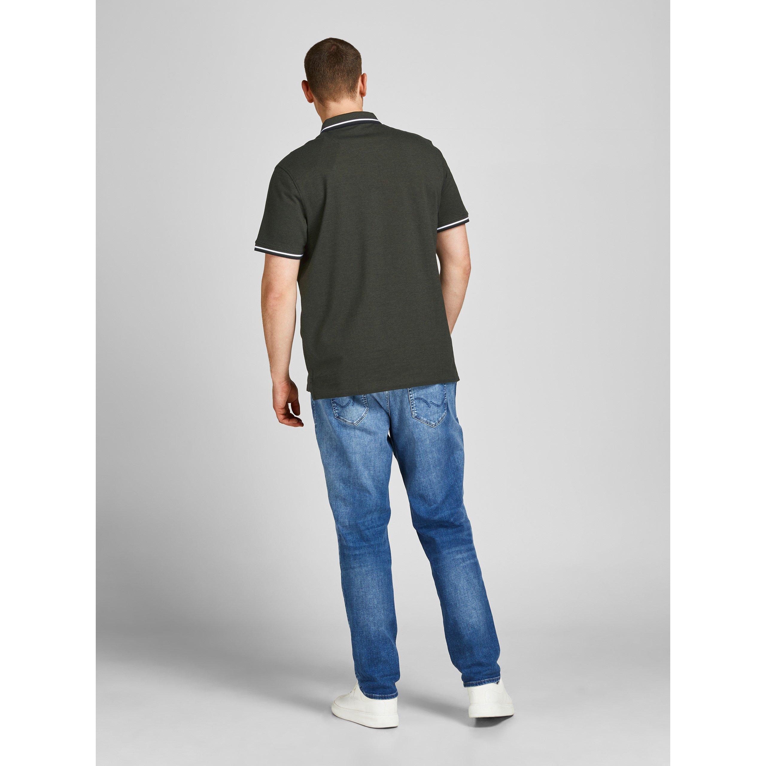 Jack and Jones Jack Paulos Tipped Pique Short Sleeve Polo Shirt Mens Plus Size