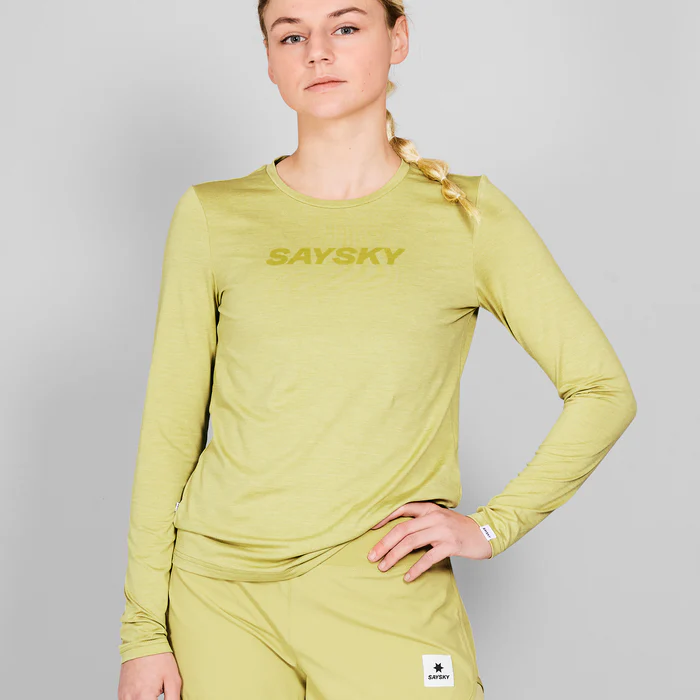 saysky logo pace ls dame green melange
