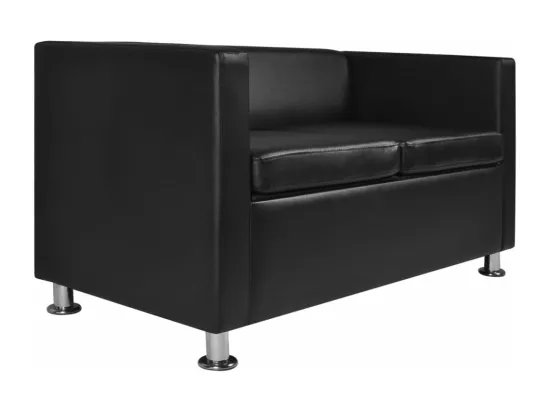 Jeu de canapé à 2 places et à 3 places et fauteuil Noir