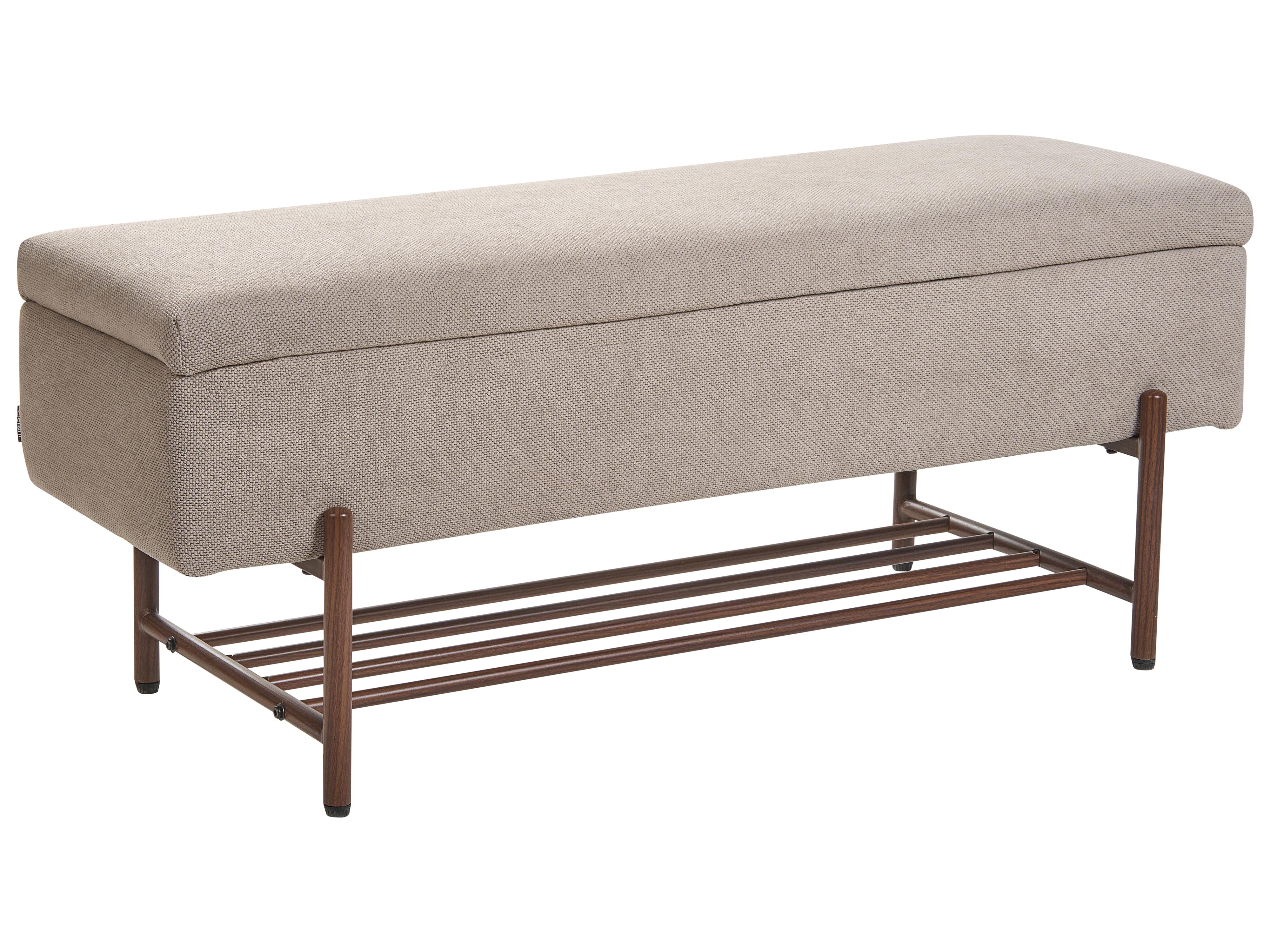 Schoenenbankje VAIL Stof 115 cm 40 cm met opbergruimte Taupe